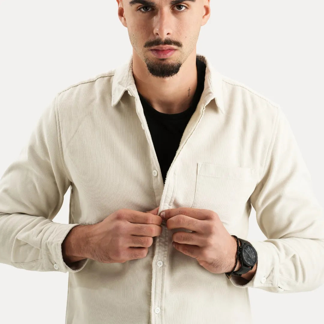 Corduroy Shirt Jacket for Men | Lined Overshirt | Casual Smart Layer