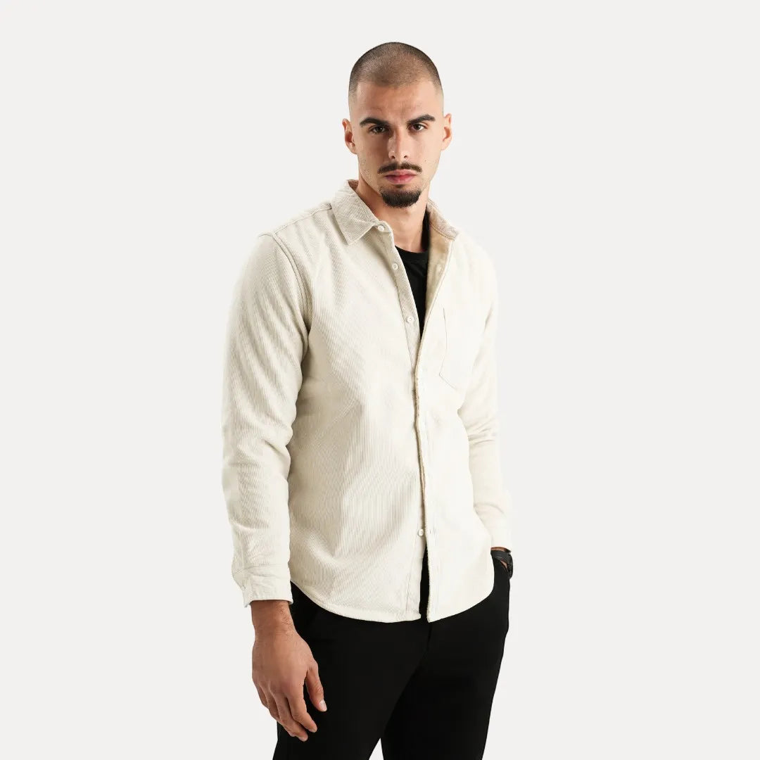 Corduroy Shirt Jacket for Men | Lined Overshirt | Casual Smart Layer