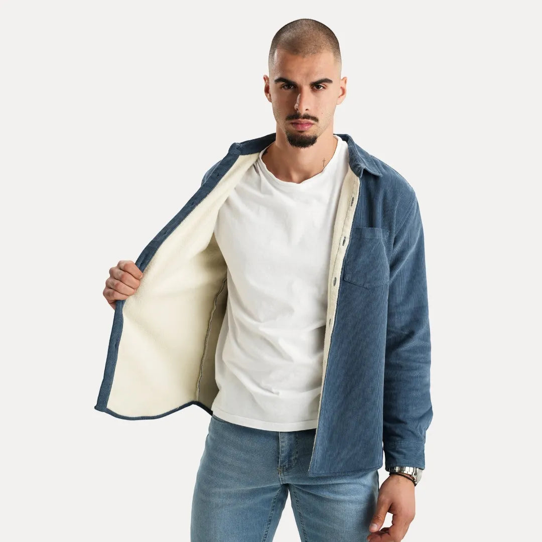 Corduroy Shirt Jacket for Men | Lined Overshirt | Casual Smart Layer