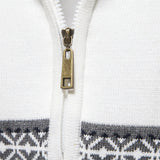 Men’s Half Zip Knitted Sweater with Retro Pattern | Warm Winter Jumper