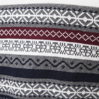Men’s Half Zip Knitted Sweater with Retro Pattern | Warm Winter Jumper