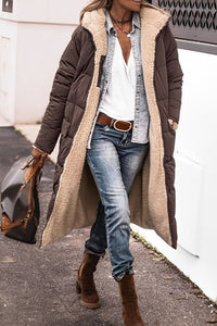 Women’s Long Winter Coat | Hooded Warm Jacket | Reversible Teddy Lined Outerwear | Cold-Weather Protection