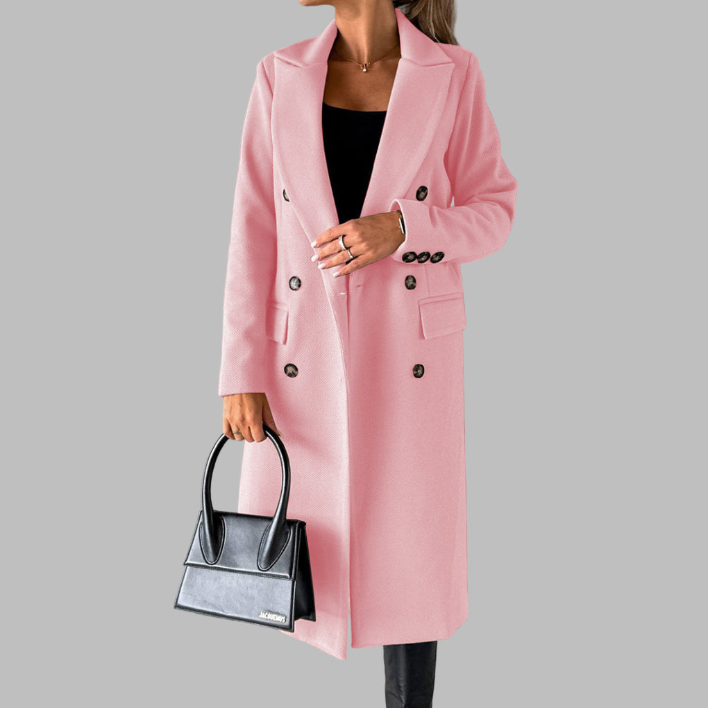Women’s Long Winter Coat in Classic Overcoat Style | Warm Ladies Jacket