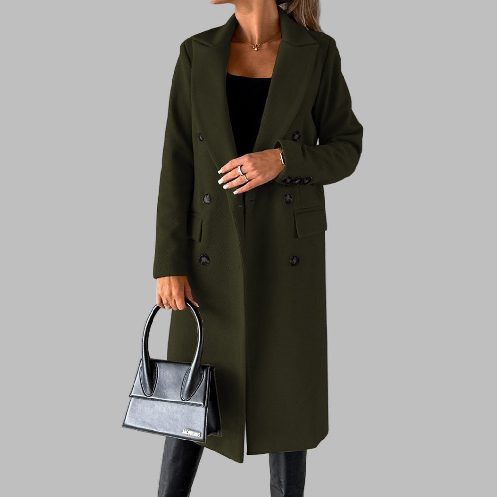 Women’s Long Winter Coat in Classic Overcoat Style | Warm Ladies Jacket