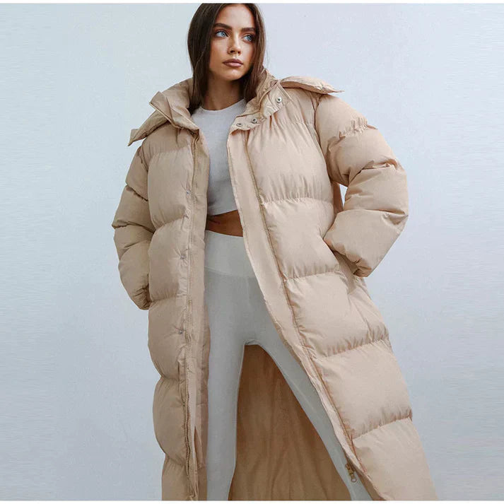 Women’s Long Puffer Coat | Warm Quilted Winter Jacket
