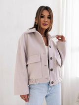 Women’s Casual Winter Coat with Lapel Collar | Warm Ladies Jacket