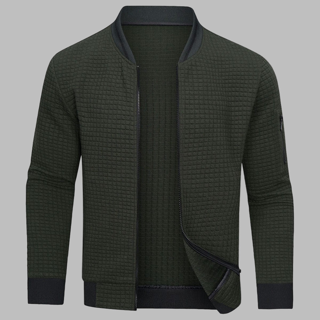 Men’s Zip-Up Knit Sweater with Modern Fit | Warm Winter Cardigan