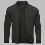 Men’s Zip-Up Knit Sweater with Modern Fit | Warm Winter Cardigan