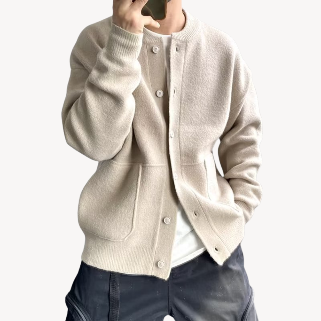 Men’s Button Cardigan | Relaxed Fit Knitwear Jumper