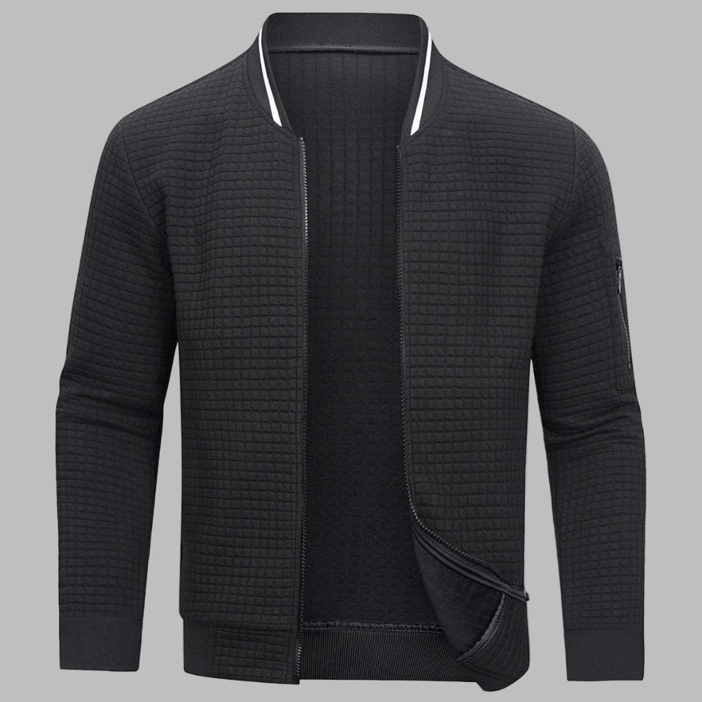 Men’s Zip-Up Knit Sweater with Modern Fit | Warm Winter Cardigan
