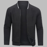 Men’s Zip-Up Knit Sweater with Modern Fit | Warm Winter Cardigan