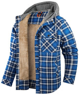 Men’s Hooded Flannel Jacket with Faux Fur Lining | Warm Winter Outdoor Coat