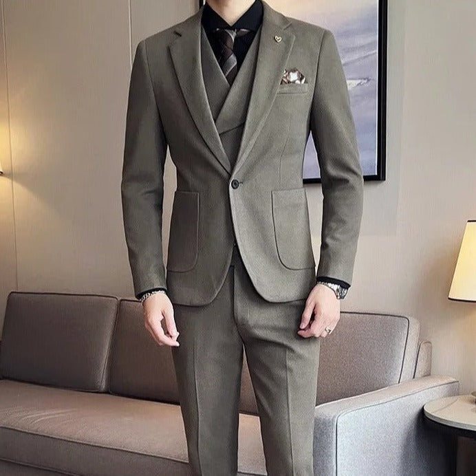 Men’s Old Money 3 Piece Wedding Suit | Classic Tuxedo Style for Formal Elegance