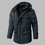 Men’s Hooded Winter Jacket with Multiple Pockets | Warm Waterproof Coat