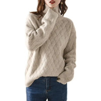Cable Knit Turtleneck Jumper | Relaxed Fit | Soft Warm Layer | Winter Knitwear