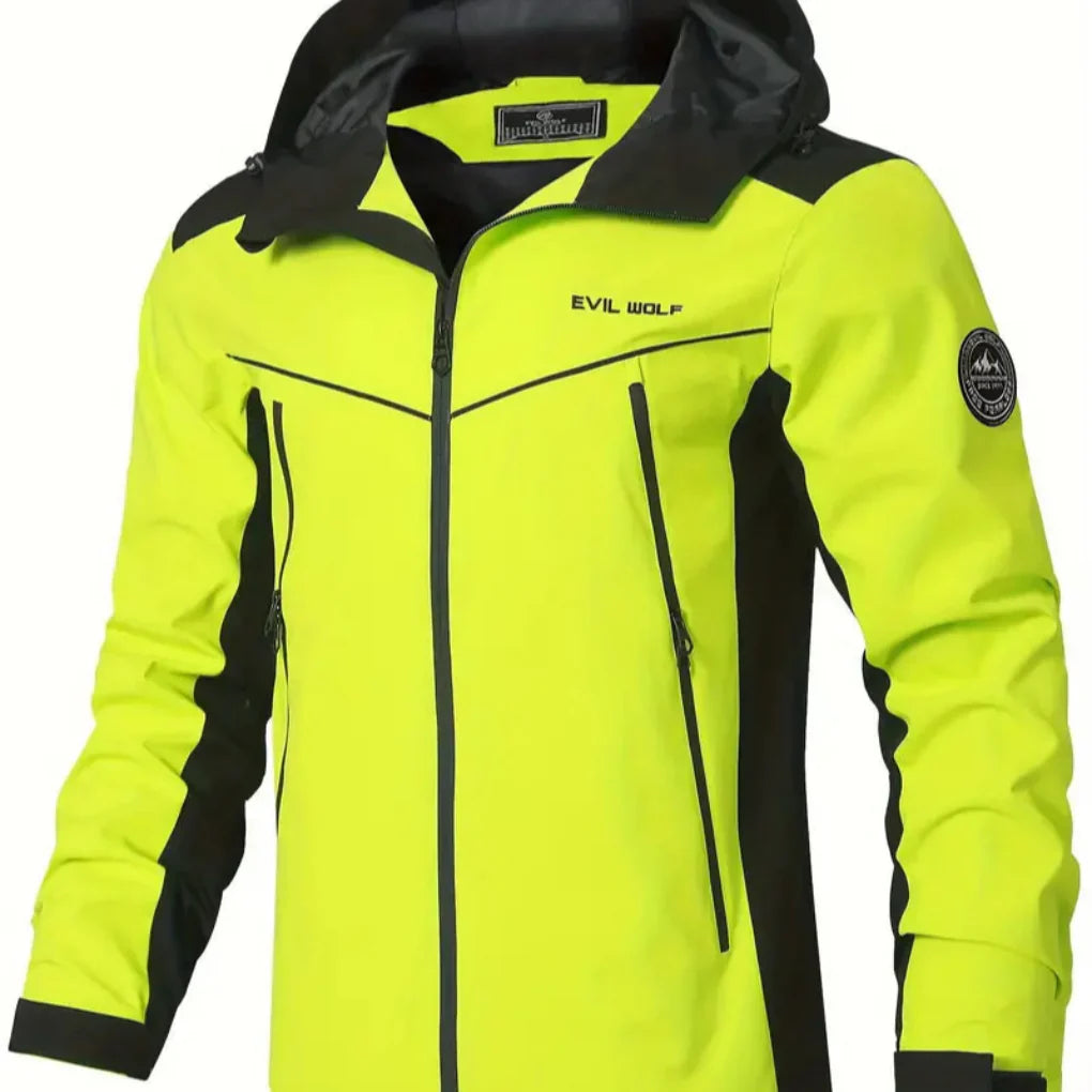 Men’s Waterproof Outdoor Jacket with Reflective Design | Lightweight Windbreaker