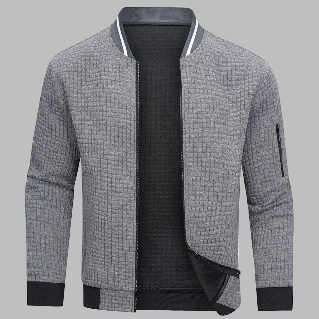 Men’s Zip-Up Knit Sweater with Modern Fit | Warm Winter Cardigan
