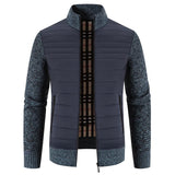 Men’s Fleece Jacket with Knitted Sleeves | Warm Winter Casual Coat