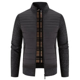 Men’s Fleece Jacket with Knitted Sleeves | Warm Winter Casual Coat