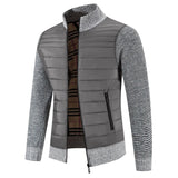 Men’s Fleece Jacket with Knitted Sleeves | Warm Winter Casual Coat
