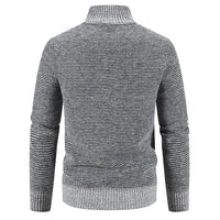 Men’s Fleece Jacket with Knitted Sleeves | Warm Winter Casual Coat
