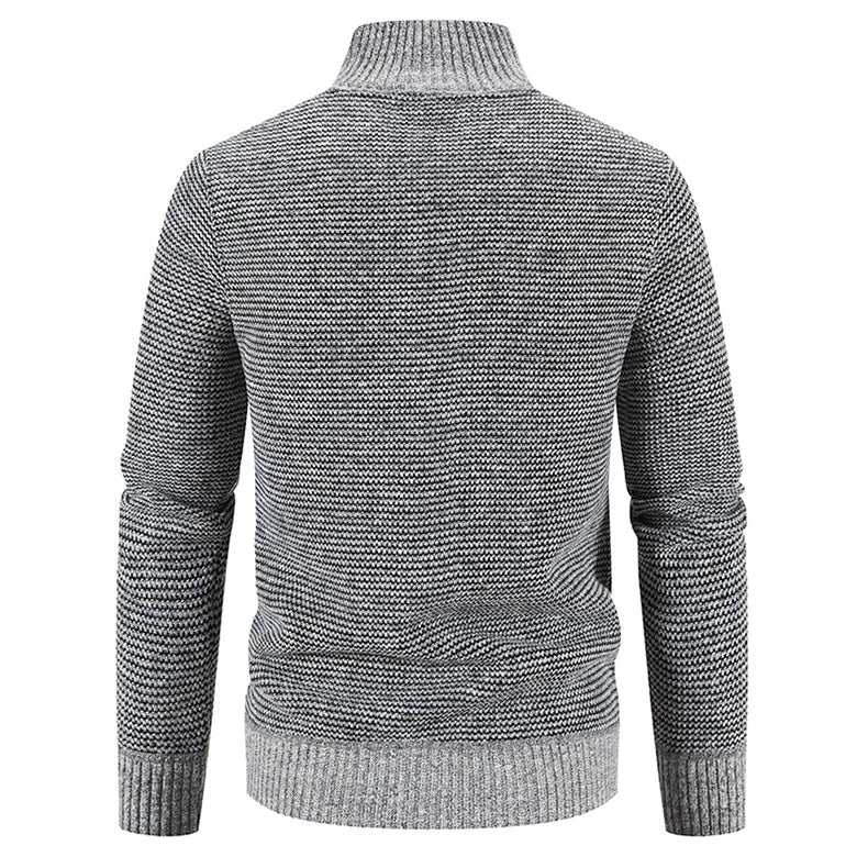 Men’s Fleece Jacket with Knitted Sleeves | Warm Winter Casual Coat