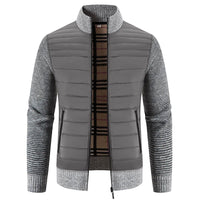 Men’s Fleece Jacket with Knitted Sleeves | Warm Winter Casual Coat