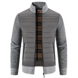 Men’s Fleece Jacket with Knitted Sleeves | Warm Winter Casual Coat