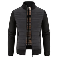 Men’s Fleece Jacket with Knitted Sleeves | Warm Winter Casual Coat