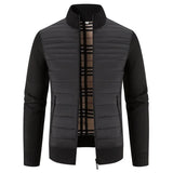 Men’s Fleece Jacket with Knitted Sleeves | Warm Winter Casual Coat