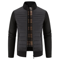 Men’s Fleece Jacket with Knitted Sleeves | Warm Winter Casual Coat
