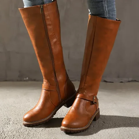 Women’s Leather Knee High Boots | Elegant Long Winter Boots for Ladies