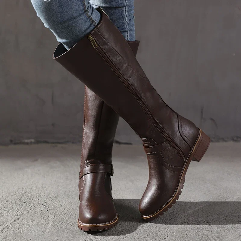 Women’s Leather Knee High Boots | Elegant Long Winter Boots for Ladies