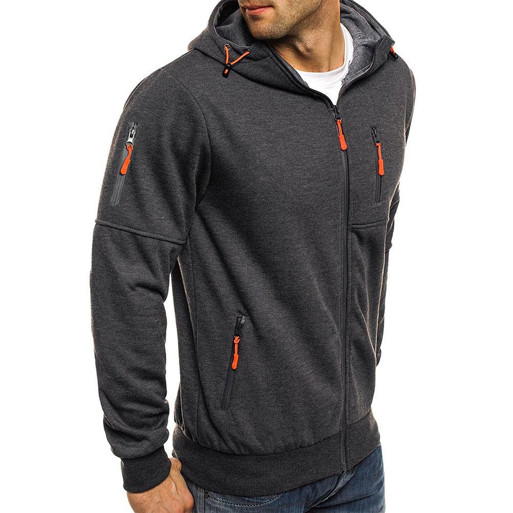 Men’s Hooded Sports Jacket in Slim Fit | Lightweight Casual Zip-Up Coat
