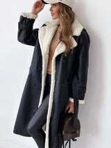 Women’s Long Shearling Coat | Belted Fit | Winter Warmth