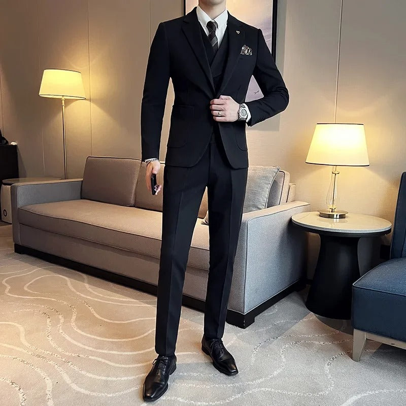 Men’s Old Money 3 Piece Wedding Suit | Classic Tuxedo Style for Formal Elegance