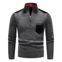 Men’s Zip Up Sweater in Thermal Winter Style | Warm Quarter Zip Jumper