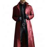 Men’s Long Leather Trench Coat with Classic Fit | Stylish Winter Jacket
