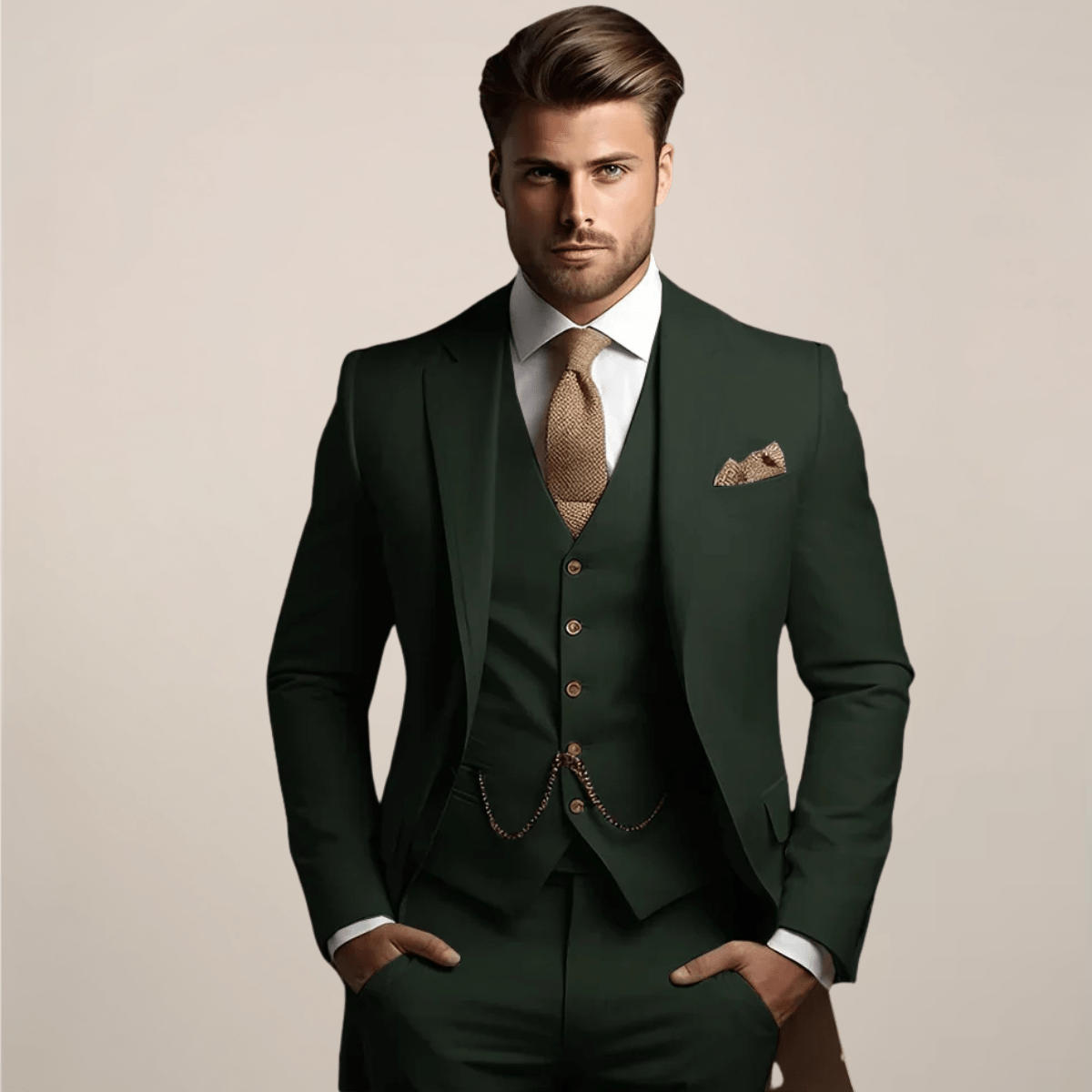 Men’s Slim Fit 3 Piece Wedding Suit for Formal Events | Classic Tuxedo Style