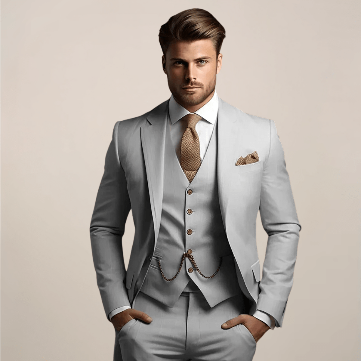 Men’s Slim Fit 3 Piece Wedding Suit for Formal Events | Classic Tuxedo Style