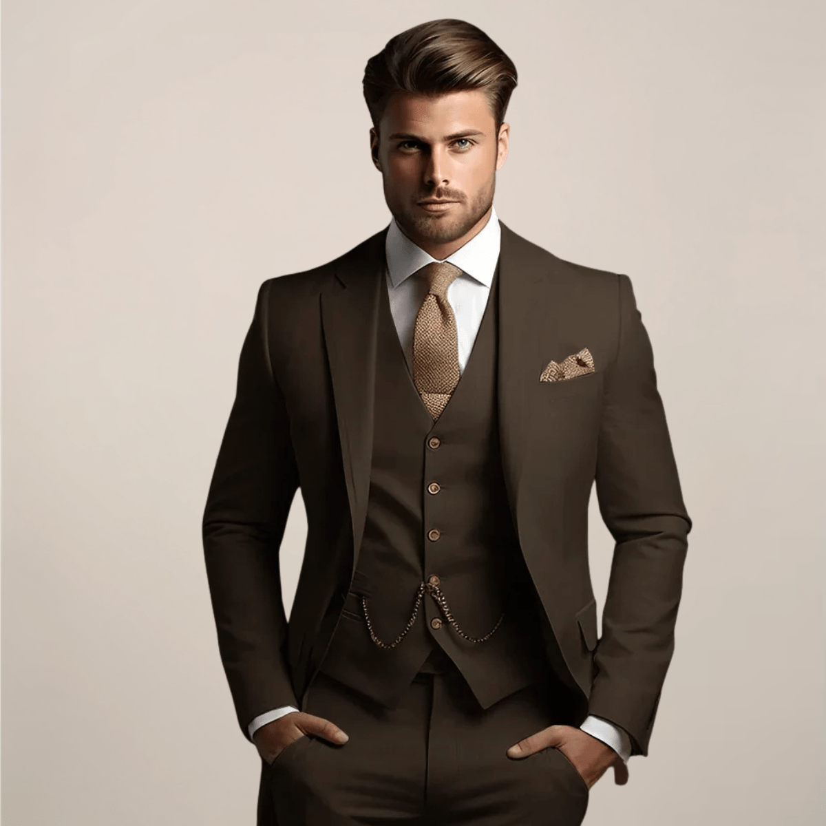 Men’s Slim Fit 3 Piece Wedding Suit for Formal Events | Classic Tuxedo Style