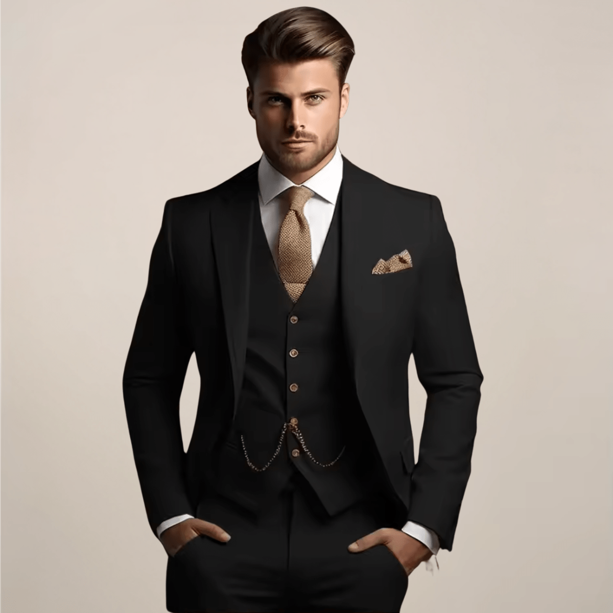 Men’s Slim Fit 3 Piece Wedding Suit for Formal Events | Classic Tuxedo Style