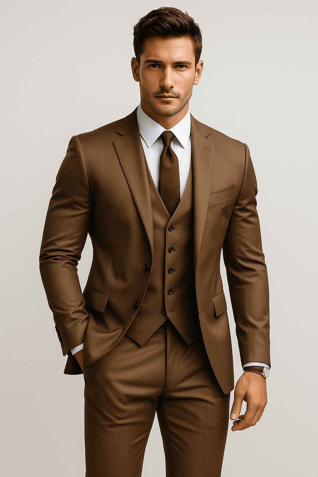 Men’s Slim Fit 3 Piece Wedding Suit for Guests | Classic Tuxedo Formal Wear