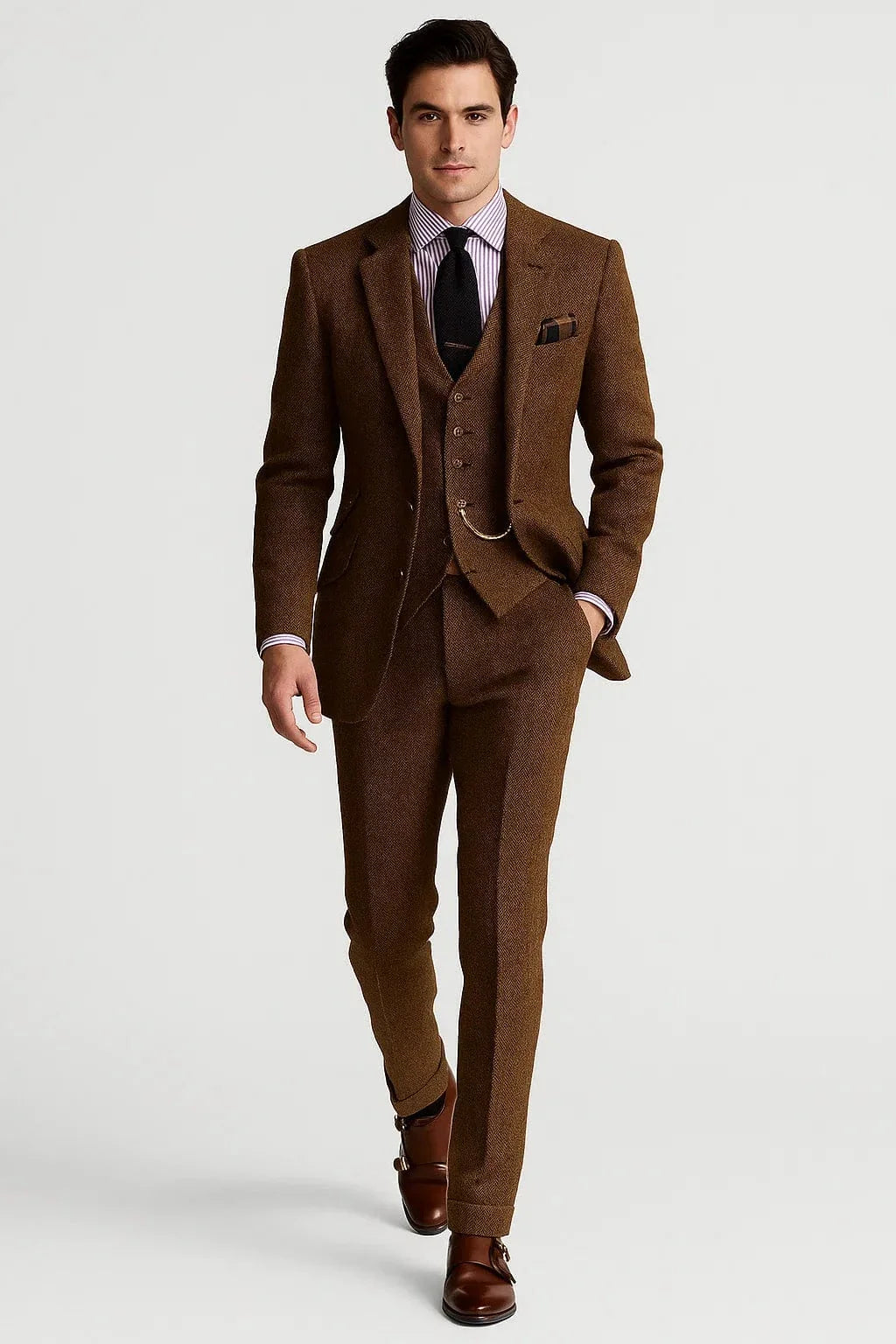 Men’s Classic 3 Piece Wedding Suit with Tuxedo Style | Formal Evening Wear
