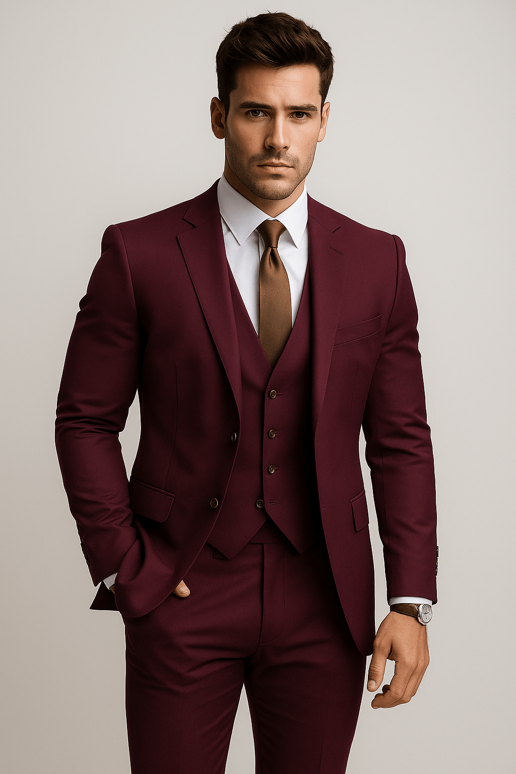 Men’s Slim Fit 3 Piece Wedding Suit for Guests | Classic Tuxedo Formal Wear