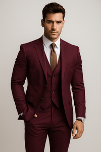 Men’s Slim Fit 3 Piece Wedding Suit for Guests | Classic Tuxedo Formal Wear
