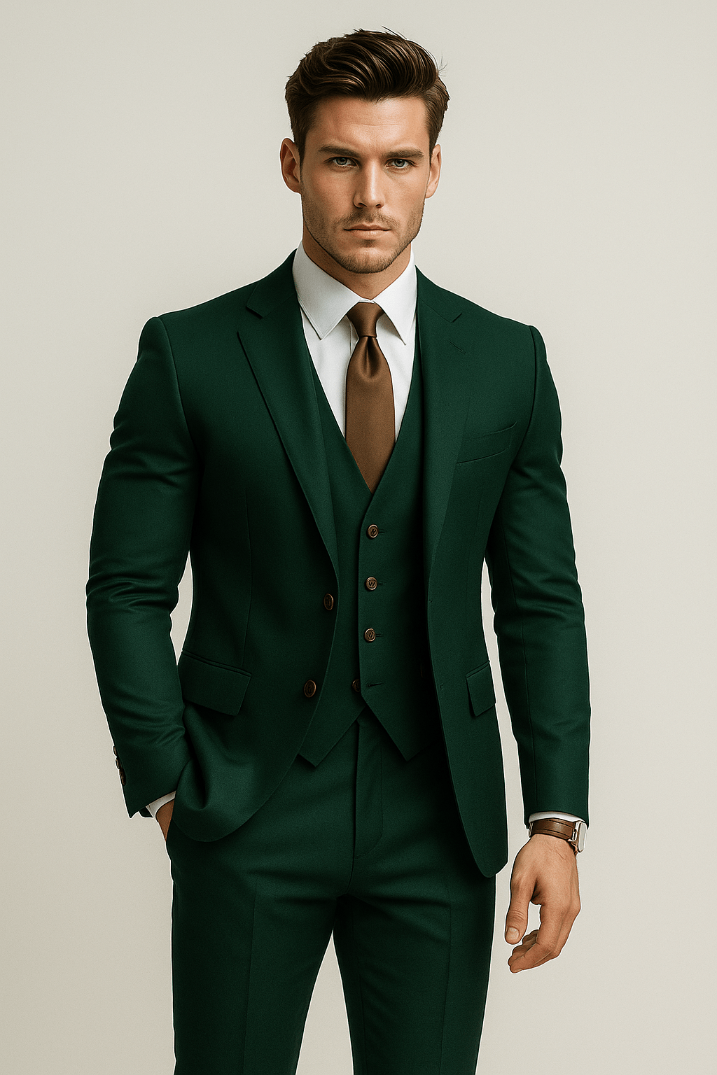Men’s Slim Fit 3 Piece Wedding Suit for Guests | Classic Tuxedo Formal Wear