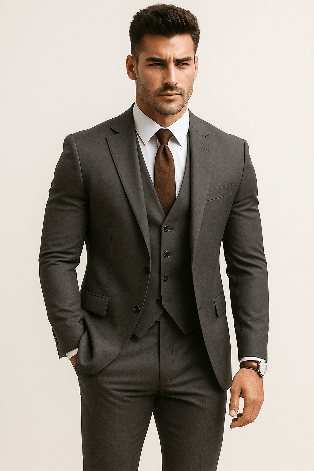 Men’s Slim Fit 3 Piece Wedding Suit for Guests | Classic Tuxedo Formal Wear