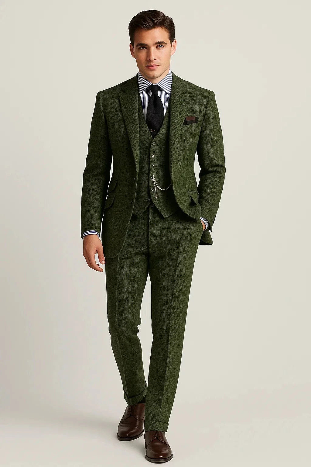Men’s Classic 3 Piece Wedding Suit with Tuxedo Style | Formal Evening Wear