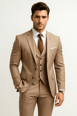 Men’s Slim Fit 3 Piece Wedding Suit for Guests | Classic Tuxedo Formal Wear